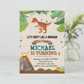 Dinosaur invitation à la douche d'anniversaire (Debout devant)