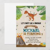 Dinosaur invitation à la douche d'anniversaire (Devant / Derrière)