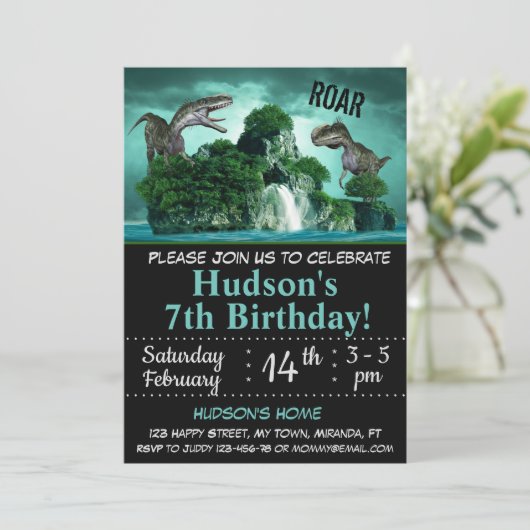 Dinosaur invitation anniversaire (Debout devant)