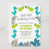 Dinosaur invitation anniversaire deux rex fête jun (Devant)