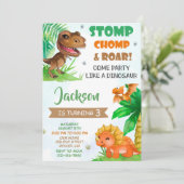 Dinosaur invitation anniversaire Dino invitation (Debout devant)