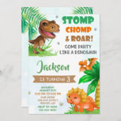 Dinosaur invitation anniversaire Dino invitation (Devant / Derrière)