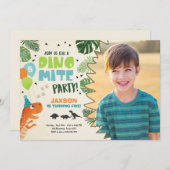 Dinosaur invitation anniversaire Dino mite T-Rex f (Devant / Derrière)