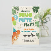 Dinosaur invitation anniversaire Dino mite T-Rex f (Debout devant)