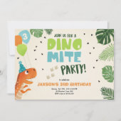 Dinosaur invitation anniversaire Dino mite T-Rex f (Devant)