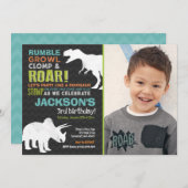 Dinosaur Invitation Anniversaire Dinosaur Fossil P (Devant / Derrière)