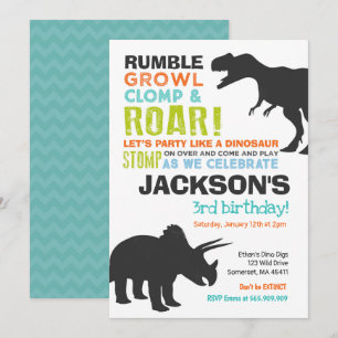 Dinosaur Invitation Anniversaire Dinosaur Fossil P