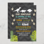 Dinosaur invitation anniversaire Dinosaur Party Ch (Devant / Derrière)