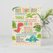 Dinosaur Invitation Anniversaire Dinosaur T-Rex (Debout devant)