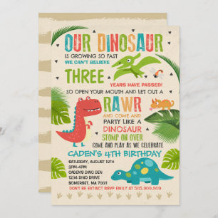 Dinosaur Invitation Anniversaire Dinosaur T-Rex