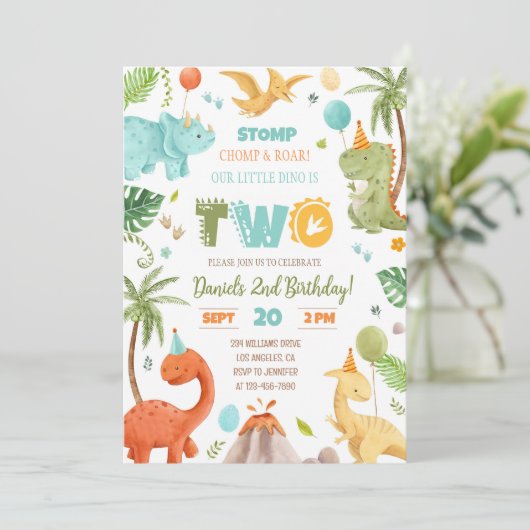 Dinosaur Invitation Anniversaire, Dinosaure ÉDITAB (Debout devant)