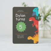 Dinosaur invitation anniversaire, fête d'anniversa (Debout devant)