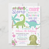 Dinosaur Invitation Anniversaire Fille Dinosaure R (Devant)