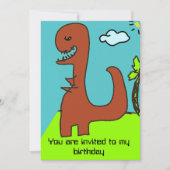 Dinosaur invitation anniversaire garçon (Devant)