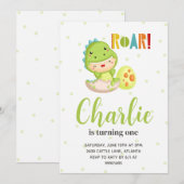 Dinosaur Invitation Anniversaire, Invitation Anniv (Devant / Derrière)