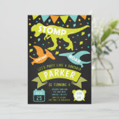Dinosaur Invitation Anniversaire Moderne Tableau d (Debout devant)