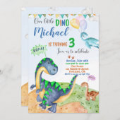 Dinosaur invitation anniversaire Petit invitation (Devant / Derrière)