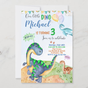Dinosaur invitation anniversaire Petit invitation