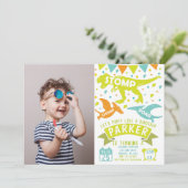 Dinosaur Invitation Anniversaire Photo moderne (Debout devant)