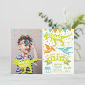 Dinosaur Invitation Anniversaire Photo moderne (Debout devant)