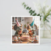 Dinosaur invitation anniversaire, soirée tricerato (Debout devant)