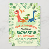Dinosaur Invitation Anniversaire T REX Carte Anniv (Devant / Derrière)