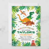 Dinosaur Invitation anniversaire T REX Party (Devant)