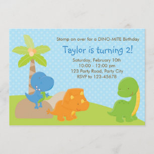 Dinosaur Invitation - Boy Birthday / Baby shower Kaart