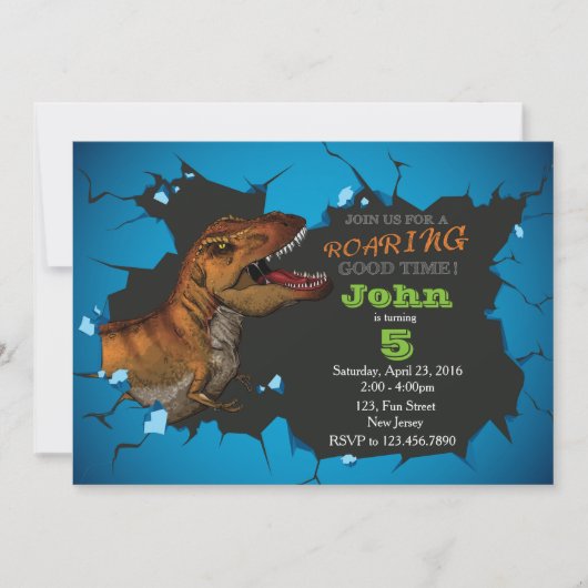 Dinosaur invitation d'anniversaire (Devant)