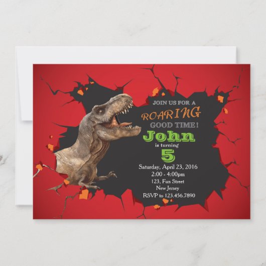 Dinosaur invitation d'anniversaire (Devant)