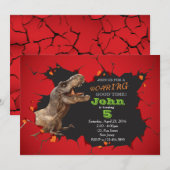 Dinosaur invitation d'anniversaire (Devant / Derrière)