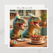 Dinosaur invitation d'anniversaire, animaux de la  (Devant / Derrière)