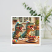 Dinosaur invitation d'anniversaire, animaux de la  (Debout devant)