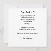 Dinosaur invitation d'anniversaire, animaux de la  (Dos)