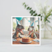 Dinosaur invitation d'anniversaire, animaux de la  (Debout devant)