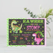 Dinosaur Invitation d'anniversaire conjointe pour (Debout devant)