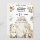 Dinosaur Invitation d'anniversaire personnalisée p (Devant)