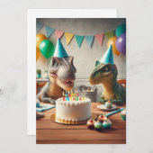Dinosaur invitation d'anniversaire, pour les paris (Devant / Derrière)