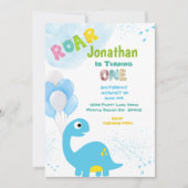 Dinosaur Invitation d'anniversaire pour un garçon (Devant)