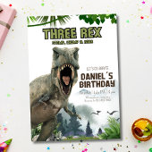 Dinosaur Invitation d'anniversaire Trois Rex