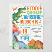 Dinosaur Invitation de fête d'anniversaire Personn (Devant)