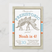 Dinosaur Invitation Dino Invitate Kaart (Voorkant)