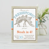 Dinosaur Invitation Dino Invitate Kaart (Staand voorkant)