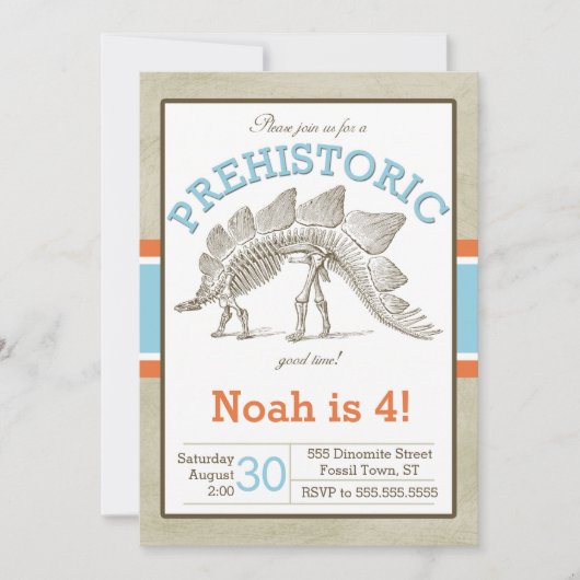 Dinosaur Invitation Dino Invitation (Devant)