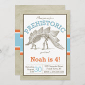Dinosaur Invitation Dino Invitation (Devant / Derrière)
