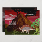 Dinosaur Invitation Kaart (Voorkant / Achterkant)