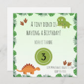 Dinosaur Invitation pour enfants (Devant / Derrière)