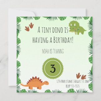 Dinosaur Invitation pour enfants