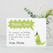 Dinosaur Invitation Stomp and Chomp Birthday boy Bedankkaart (Staand voorkant)