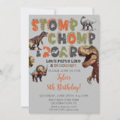 Dinosaur Invitations Anniversaire Boy Dino Typogra (Devant)